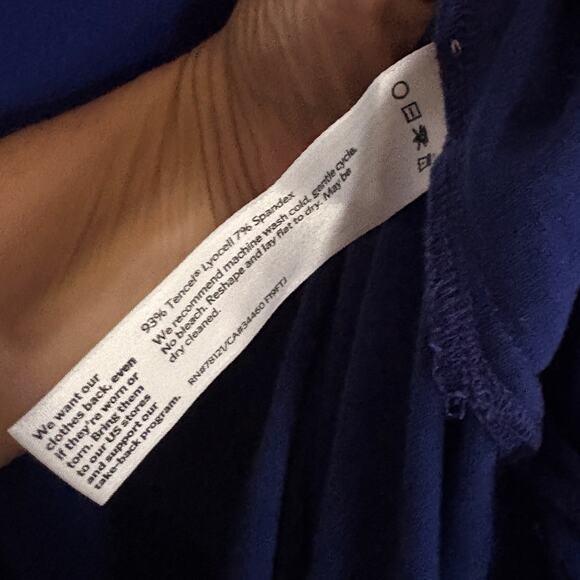 Eileen Fisher Stretch Jersey Tunic XSP PXS XS Petite Cobalt Blue Top Blouse - Picture 4 of 5